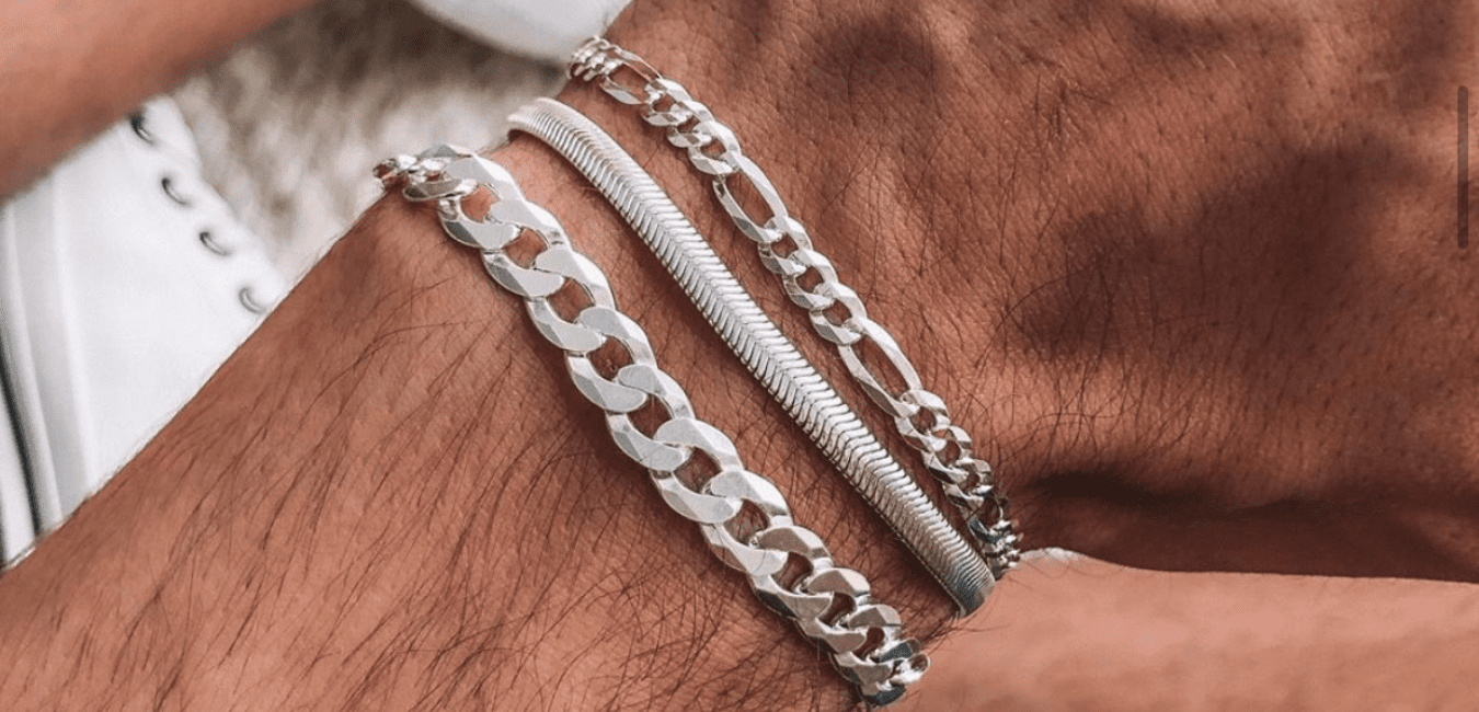 دستبند نقره مردانه ایتالیایی
